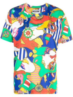 

Graphic-print cotton T-shirt, Moschino Graphic-print cotton T-shirt