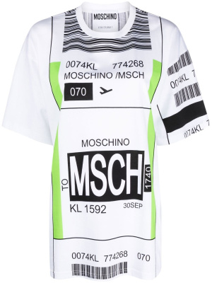 

Flight-tag print T-shirt, Moschino Flight-tag print T-shirt