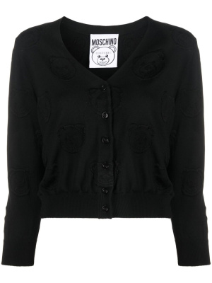 

Cropped teddy-jacquard cardigan, Moschino Cropped teddy-jacquard cardigan