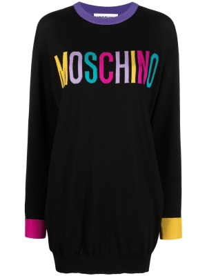 

Logo-intarsia jumper dress, Moschino Logo-intarsia jumper dress