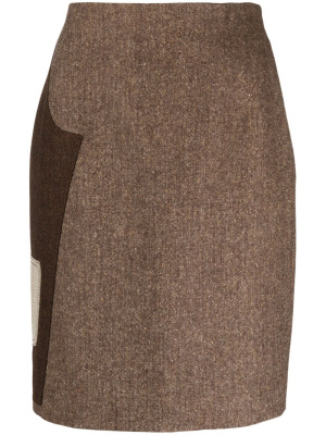 

Contrasting-panel pencil skirt, Moschino Contrasting-panel pencil skirt