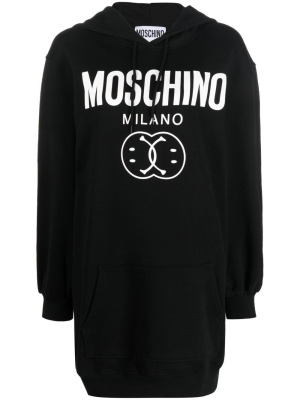 

Logo print hooded dress, Moschino Logo print hooded dress