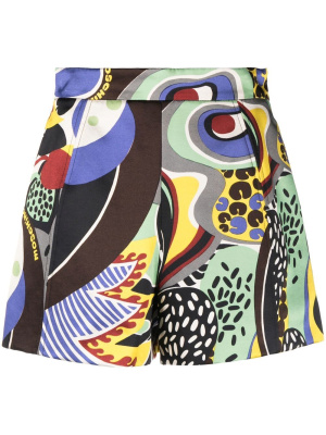 

Graphic print satin shorts, Moschino Graphic print satin shorts