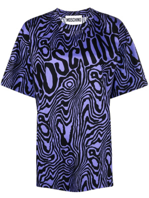 

Zebra-print round-neck T-shirt, Moschino Zebra-print round-neck T-shirt