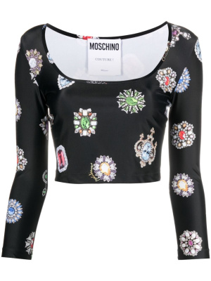 

Graphic-print cropped top, Moschino Graphic-print cropped top