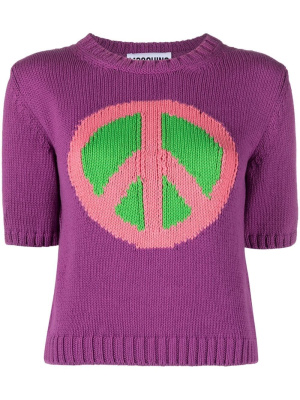 

Peace sign motif knitted top, Moschino Peace sign motif knitted top