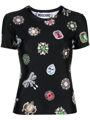 

Motif-print short-sleeve T-shirt, Moschino Motif-print short-sleeve T-shirt