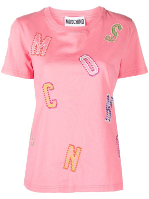 

Logo-embroidered cotton T-shirt, Moschino Logo-embroidered cotton T-shirt