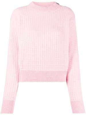 

Textured-knit buttoned jumper, Moschino Textured-knit buttoned jumper
