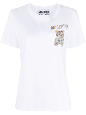 

Logo-print crew-neck T-shirt, Moschino Logo-print crew-neck T-shirt