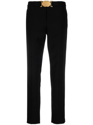 

Smiley-buckle tapered trousers, Moschino Smiley-buckle tapered trousers