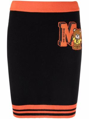 

Collegiate-logo knitted skirt, Moschino Collegiate-logo knitted skirt