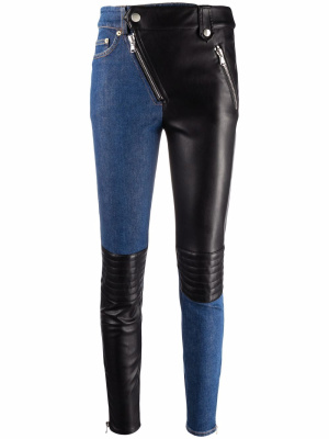 

Contrasting-panel skinny trousers, Moschino Contrasting-panel skinny trousers