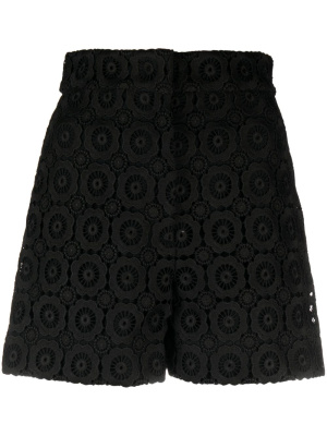 

Floral-appliqué high-waist mini shorts, Moschino Floral-appliqué high-waist mini shorts