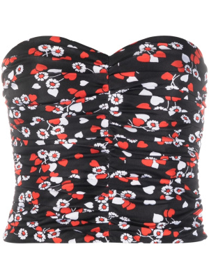 

Floral-print strapless top, Moschino Floral-print strapless top