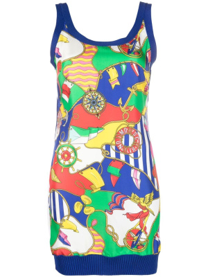 

Graphic-print knitted mini dress, Moschino Graphic-print knitted mini dress