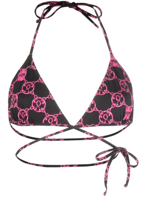 

Chain-print wrap bikini top, Moschino Chain-print wrap bikini top