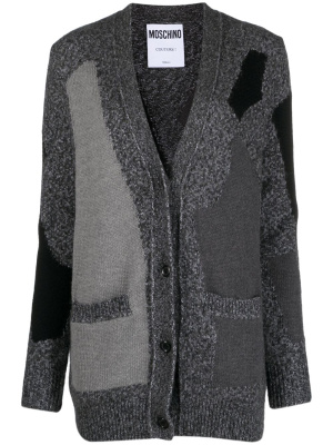 

Patterned intarsia-knit cardigan, Moschino Patterned intarsia-knit cardigan