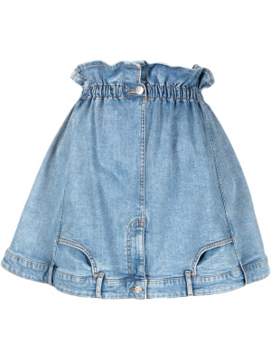 

Paperbag-waist denim skirt, Moschino Paperbag-waist denim skirt