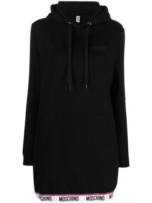 

Logo-print hooded dress, Moschino Logo-print hooded dress