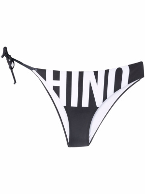 

Logo-print tie-fastening bikini briefs, Moschino Logo-print tie-fastening bikini briefs