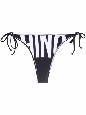 

Logo-print tie-fastening bikini briefs, Moschino Logo-print tie-fastening bikini briefs