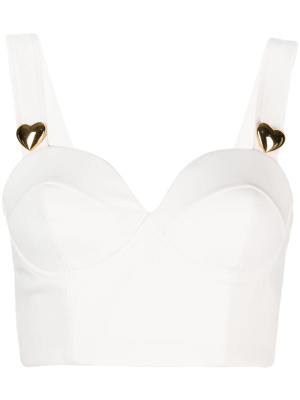 

Heart-appliqué cropped top, Moschino Heart-appliqué cropped top