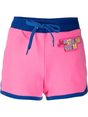 

Logo-patch drawstring shorts, Moschino Logo-patch drawstring shorts