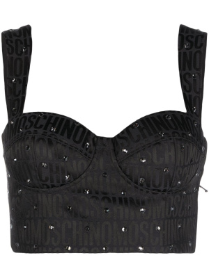 

Crystal-embellished corset top, Moschino Crystal-embellished corset top