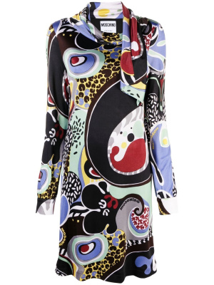 

Abstract-print midi dress, Moschino Abstract-print midi dress