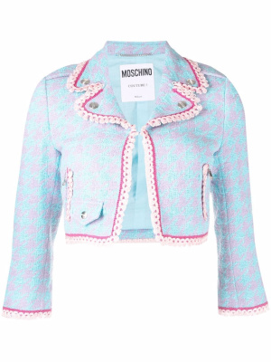 

Cropped scallop-trim jacket, Moschino Cropped scallop-trim jacket