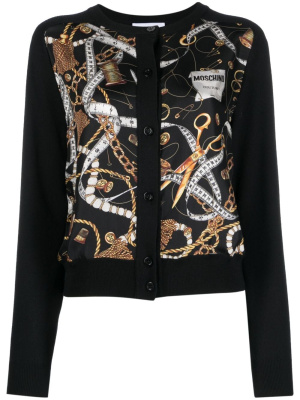 

Sewing-print panelled cardigan, Moschino Sewing-print panelled cardigan