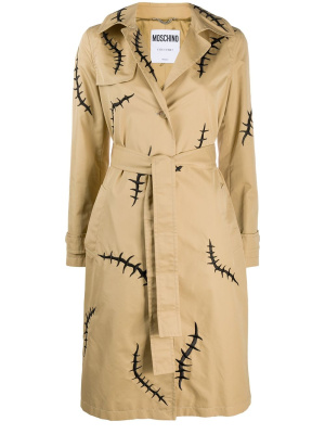 

Scar-print trench coat, Moschino Scar-print trench coat