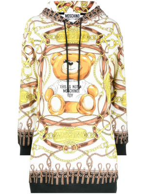 

Toy Bear print hoodie dress, Moschino Toy Bear print hoodie dress