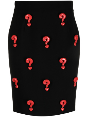 

Appliqué detailing pencil skirt, Moschino Appliqué detailing pencil skirt