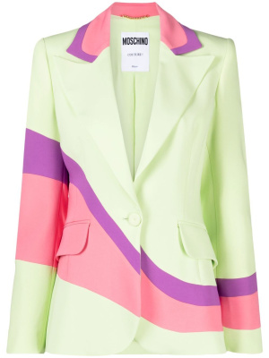 

Colour-block single-breasted blazer, Moschino Colour-block single-breasted blazer