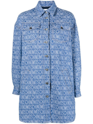 

Monogram-print shirt dress, Moschino Monogram-print shirt dress
