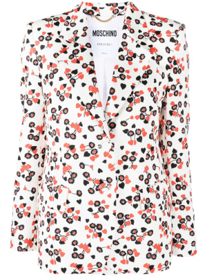 

Floral-heart-print blazer, Moschino Floral-heart-print blazer