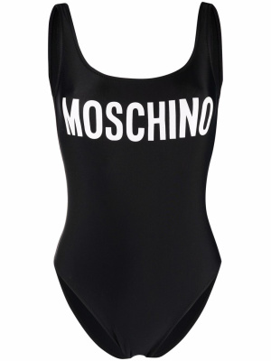 

Logo-print open-back swimsuit, Moschino Logo-print open-back swimsuit