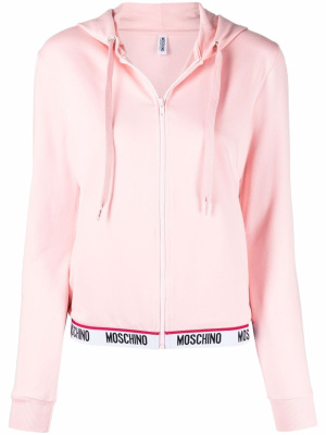 

Logo-trim detail hoodie, Moschino Logo-trim detail hoodie