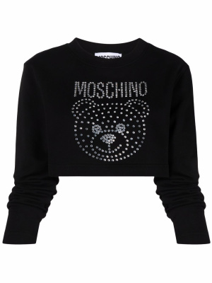 

Crystal-embellished Teddy Bear cropped top, Moschino Crystal-embellished Teddy Bear cropped top