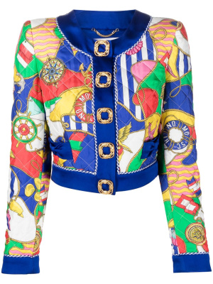 

Abstract-print cropped jacket, Moschino Abstract-print cropped jacket