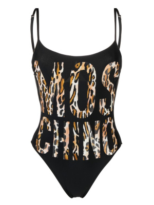 

Leopard-print logo swimsuit, Moschino Leopard-print logo swimsuit