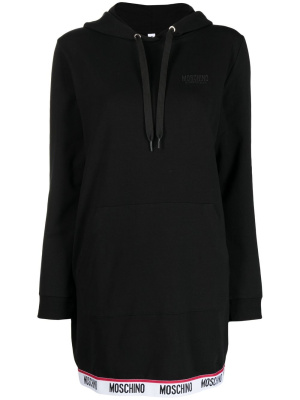 

Logo-trim hoodie dress, Moschino Logo-trim hoodie dress