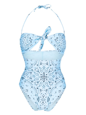

Logo-print cut-out swimsuit, Moschino Logo-print cut-out swimsuit