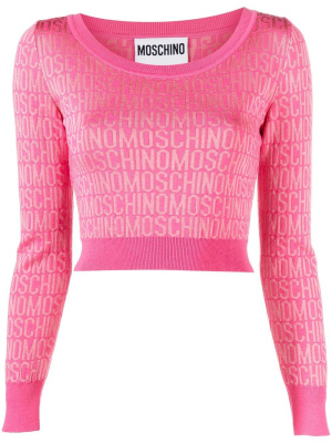 

Monogram-print cropped jumper, Moschino Monogram-print cropped jumper