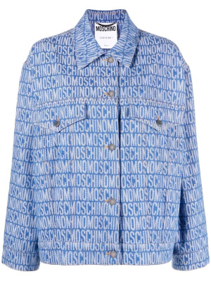 

Monogram-print denim jacket, Moschino Monogram-print denim jacket