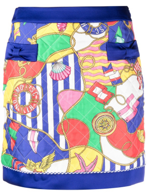 

Nautical-print silk mini skirt, Moschino Nautical-print silk mini skirt