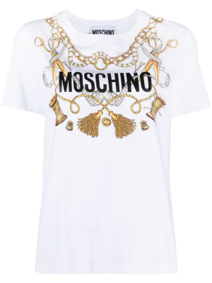 

Logo-print short-sleeved T-shirt, Moschino Logo-print short-sleeved T-shirt