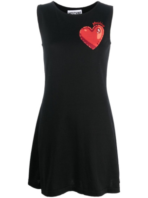 

Intarsia-knit logo sleeveless dress, Moschino Intarsia-knit logo sleeveless dress